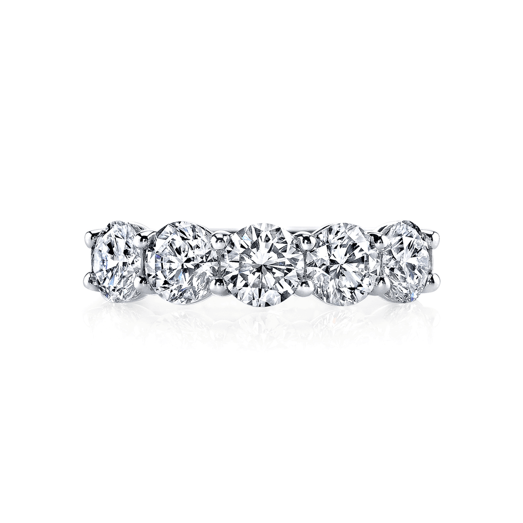 Platinum and 2.06 Total Weight Diamond Five Stone Band