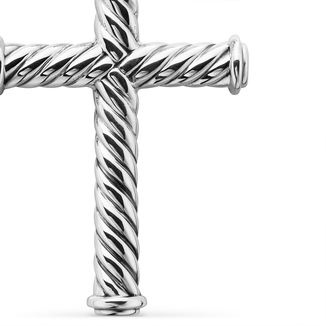 David Yurman Cable Cross Pendant Sterling Silver, 35mm