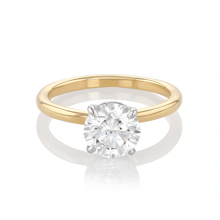 Platinum 18k Yellow Gold and 1.70 Total weight Diamond Engagement Ring