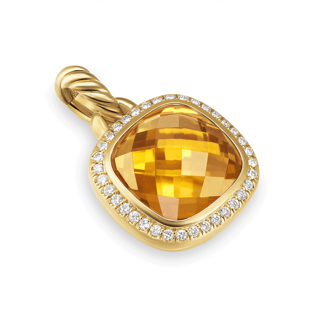 David Yurman Albion® Pendant 18K Yellow Gold with Citrine and Diamonds, 11mm