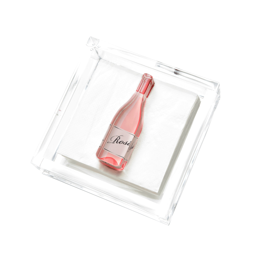 Rose Wine Bottle Cocktail Napkin Holder