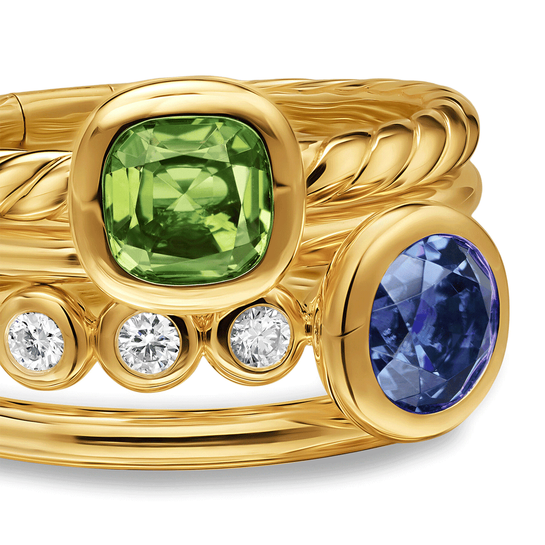David Yurman DY Mercer® Color Stone Multi Row Ring Size 7