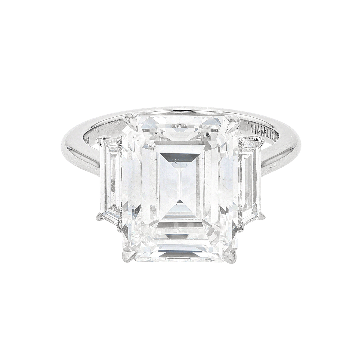 Hamilton Private Reserve Collection Platinum and Emerald Cut Diamond 7.06 Total Weight Ring