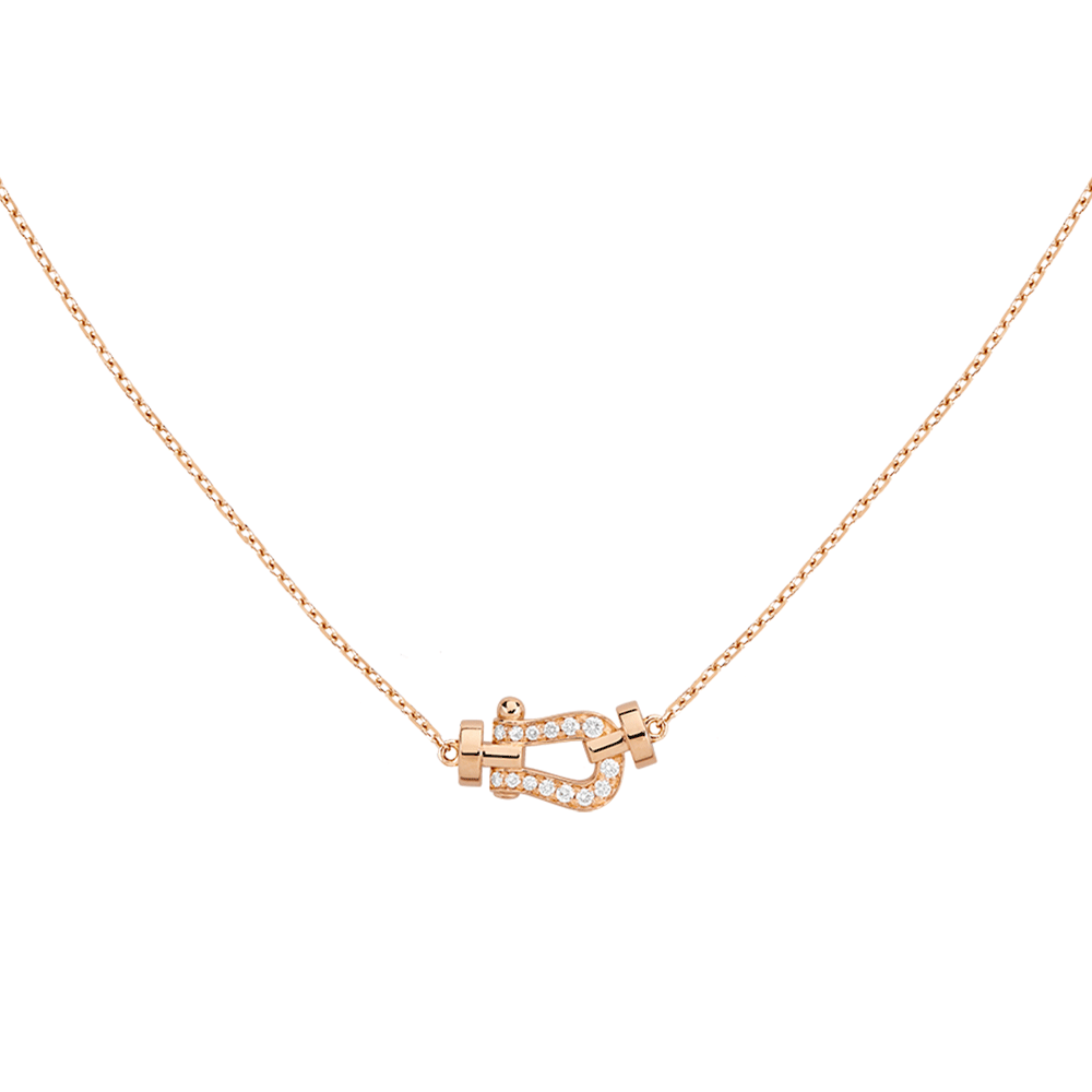 FRED Force 10 18k Rose Gold and Diamond Small Model Chain Necklace