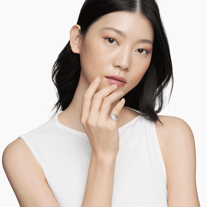 David Yurman Sculpted Cable Pinky Ring in Sterling Silver