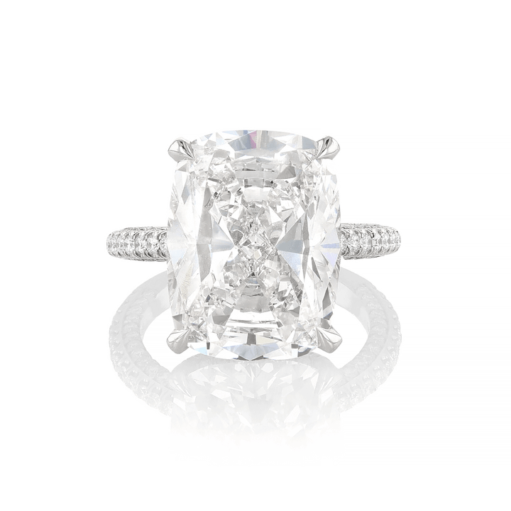 Hamilton Private Reserve Collection Platinum and 10.16 Total Weight Cushion Diamond Engagement Ring