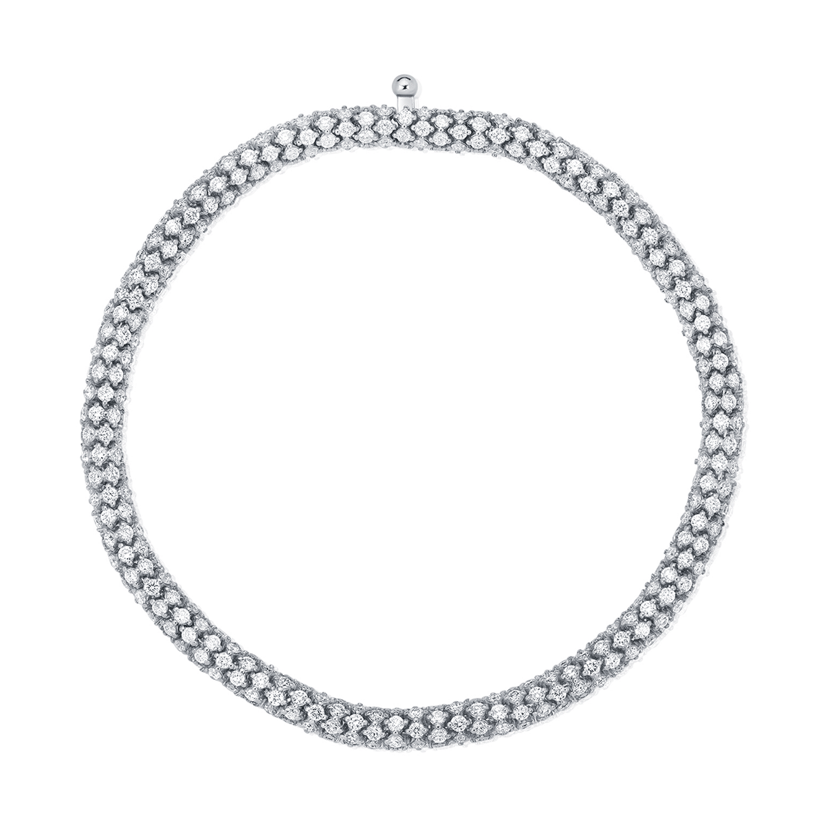 14k White Gold and 5.99 Total Weight Diamond Bracelet