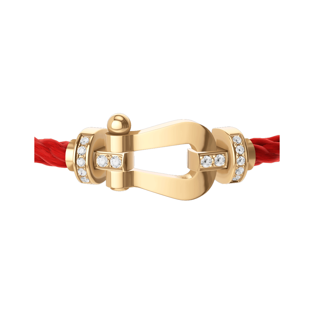 FRED Force 10 Red Cord with 18k Yellow LG Half Diamond Buckle, Exclusively at Hamilton Jewelers