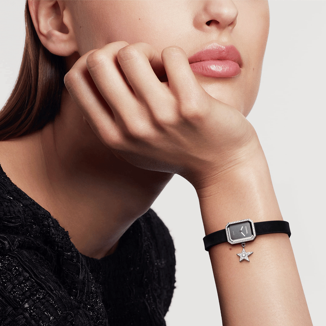 CHANEL Premiere Lucky Star Steel Black Glitter Watch H7943