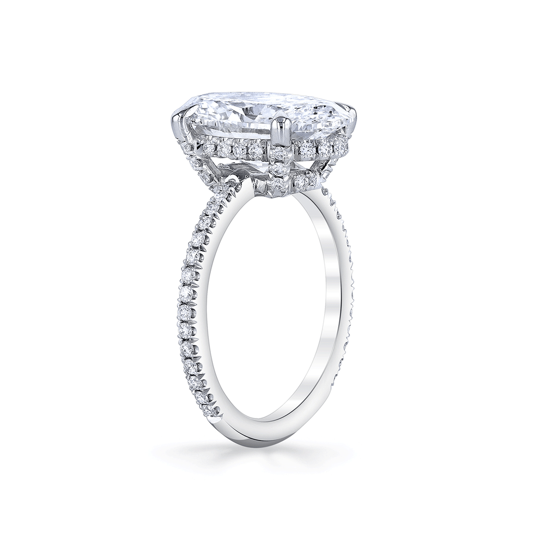 Platinum and 4.26 Total Weight Oval Cut Diamond Engagement Ring