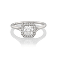 Hamilton Lisette Collection Platinum and 0.72 Total Weight Cushion Diamond Engagement Ring