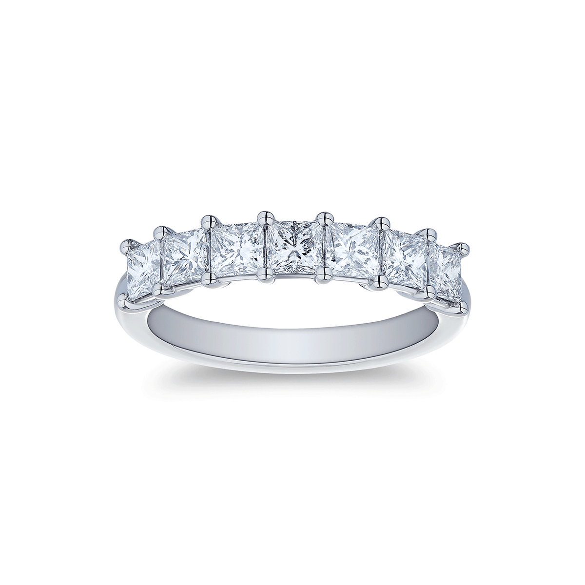 Platinum and Princess Cut Diamond 1.61 Total Weight Anniversary Band