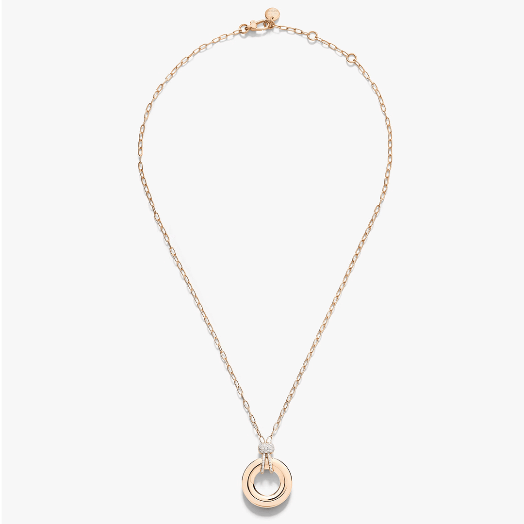 Pomellato Iconica 18k Rose Gold White Gold and 0.20 Total Weight Diamond Pendant