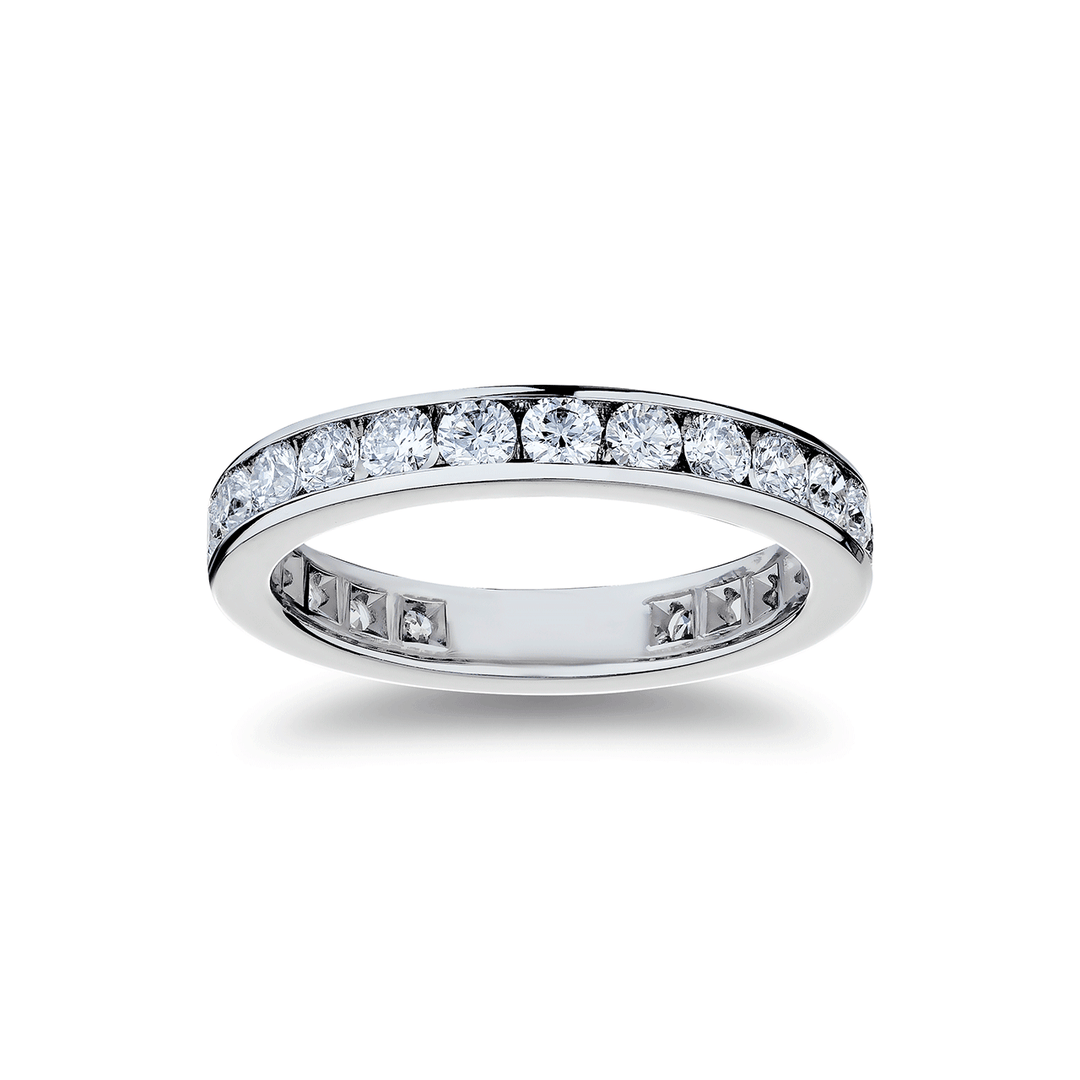 Platinum and 1.75 Total Weight Diamond Channel Set Band