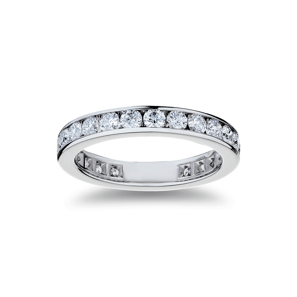 Platinum and 1.75 Total Weight Diamond Channel Set Band