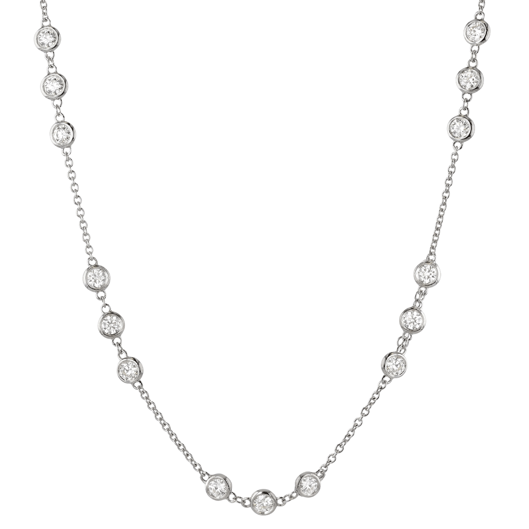 14k White Gold and 2.68 Total Weight DBY Necklace
