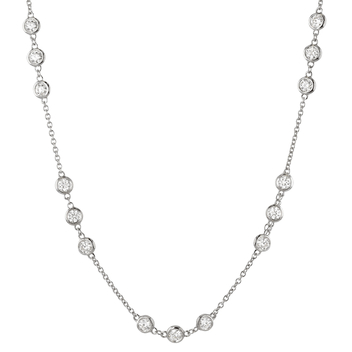 14k White Gold and 2.68 Total Weight DBY Necklace