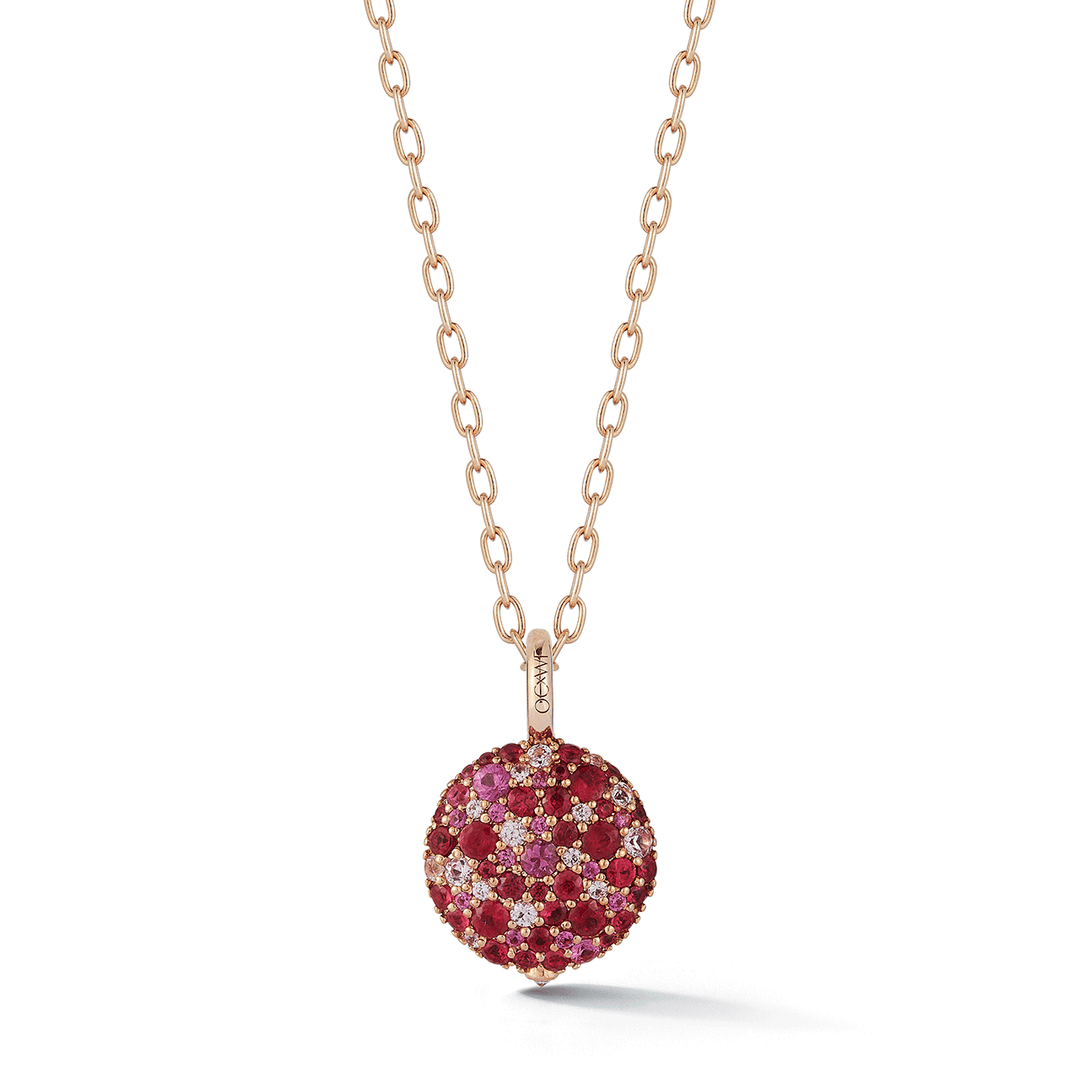 Walters Faith OC X WF Medium 18k Rose Gold and Pink Sapphire Pebble Locket