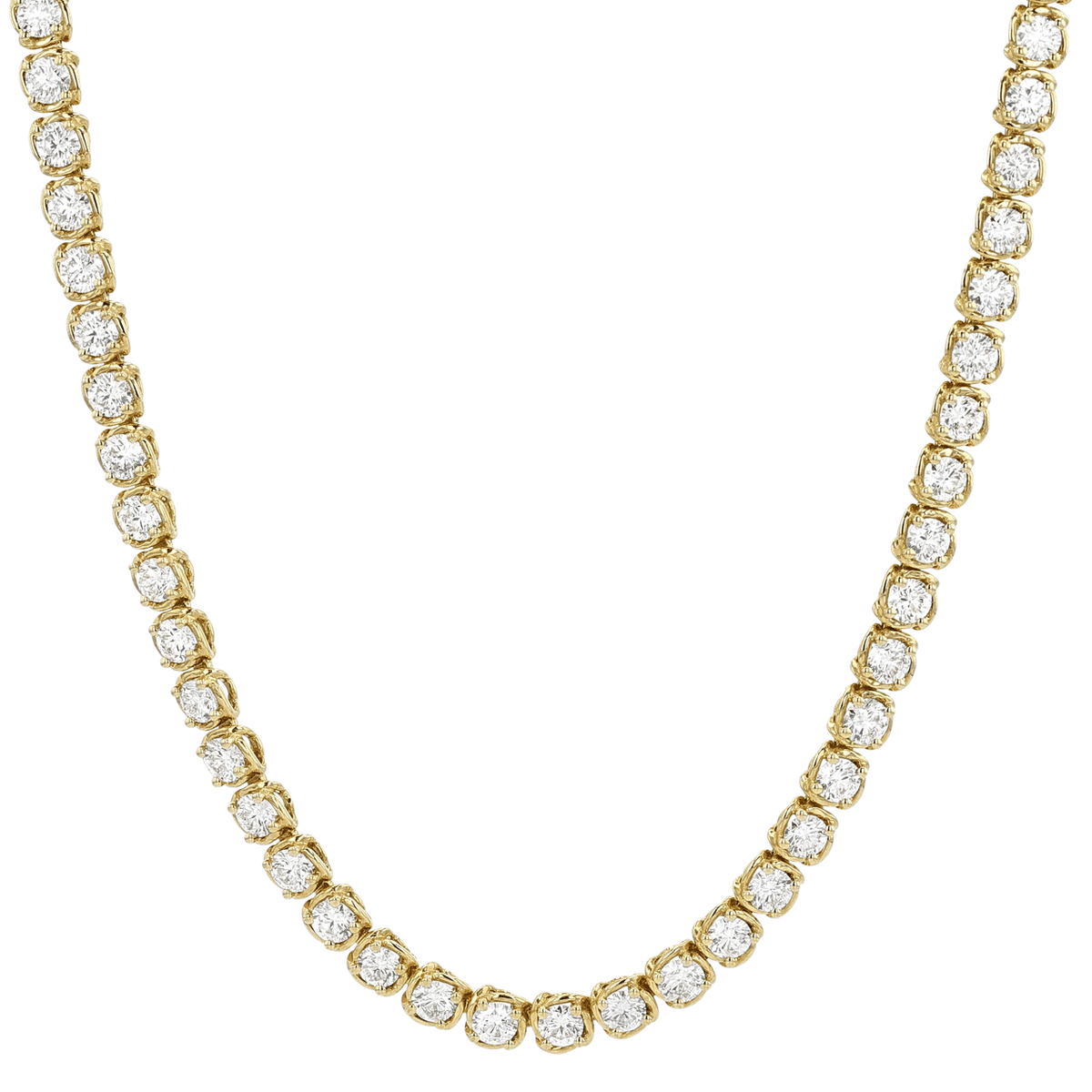 Hamilton Duet Collection 18k Yellow Gold and 8.50 Total Weight Natural Diamond Line 16 inch Necklace