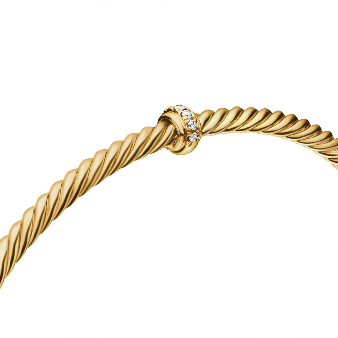 David Yurman Renaissance Center Station Bracelet with Diamonds in 18k Yellow Gold, 3mm