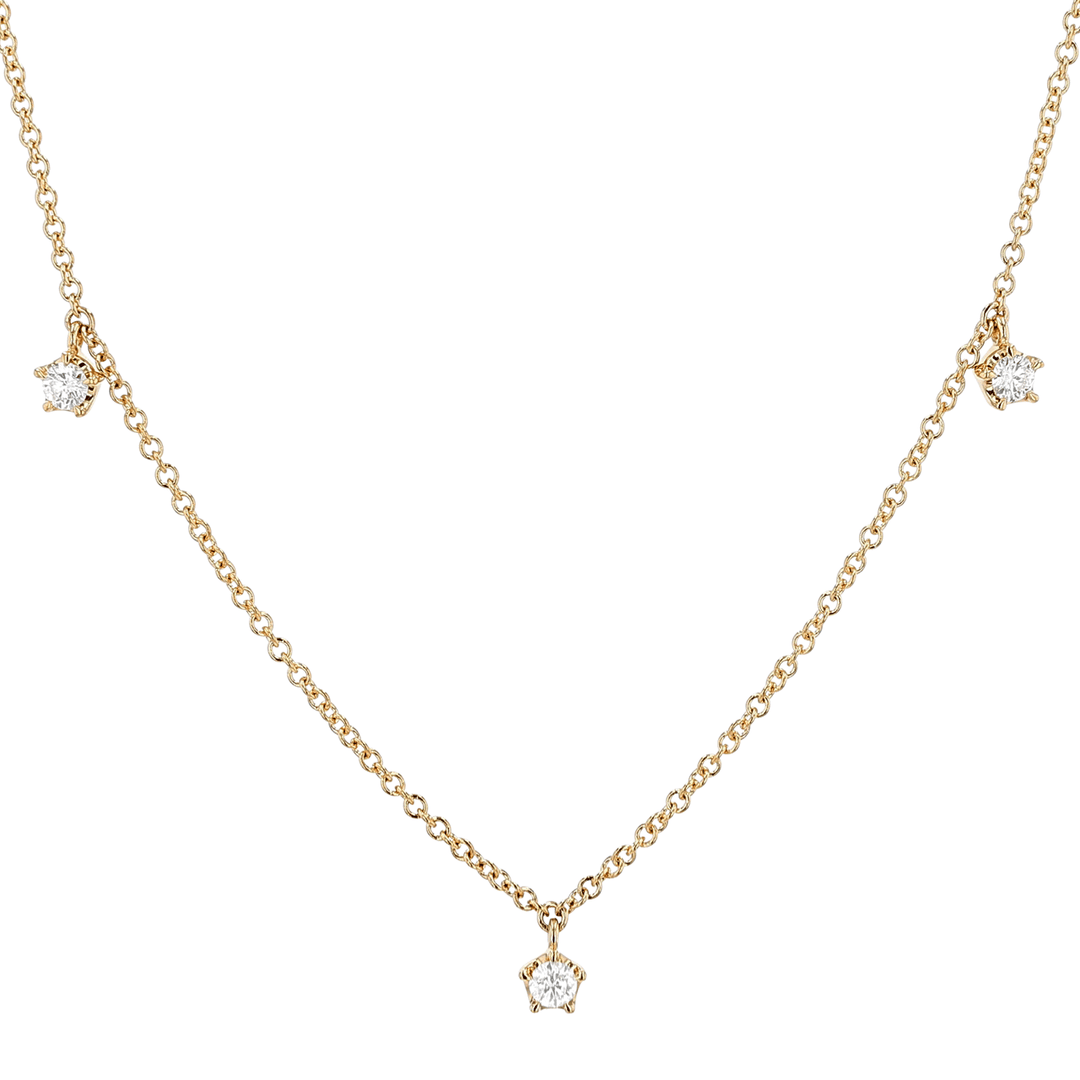 Joyful 18k Yellow Gold and Diamond .54 Total Weight Necklace