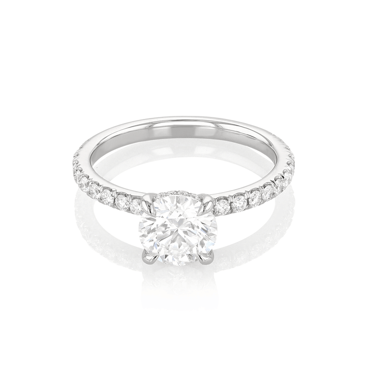 Hamilton Silhouette Platinum and 1.36 Total Weight Diamond Engagement Ring