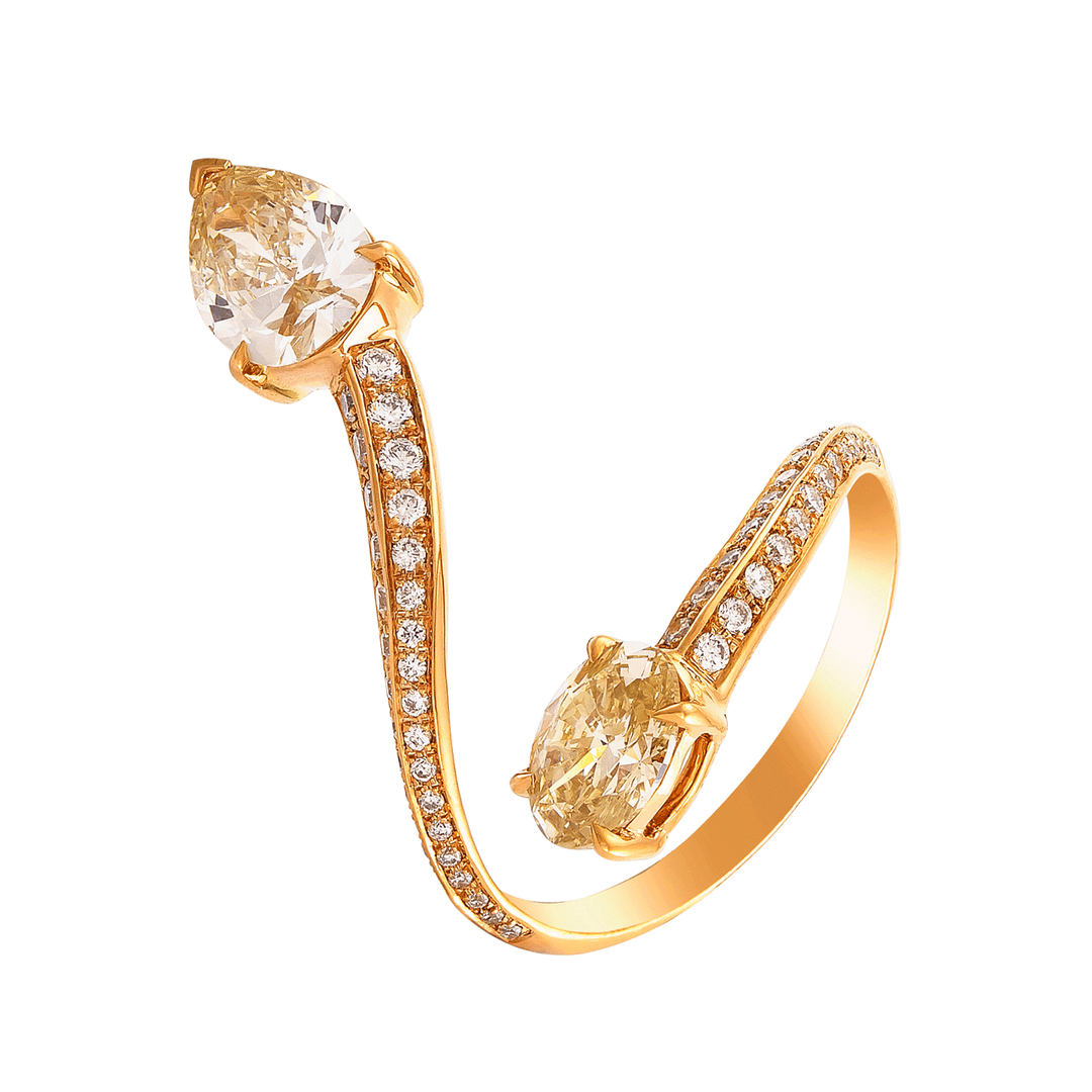 Etho Maria 18k Rose Gold and Diamond Wrap Ring