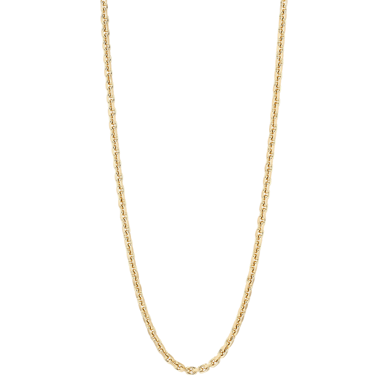 18k Yellow Gold 3.9mm Flat Edge Link Necklace 20 Inch