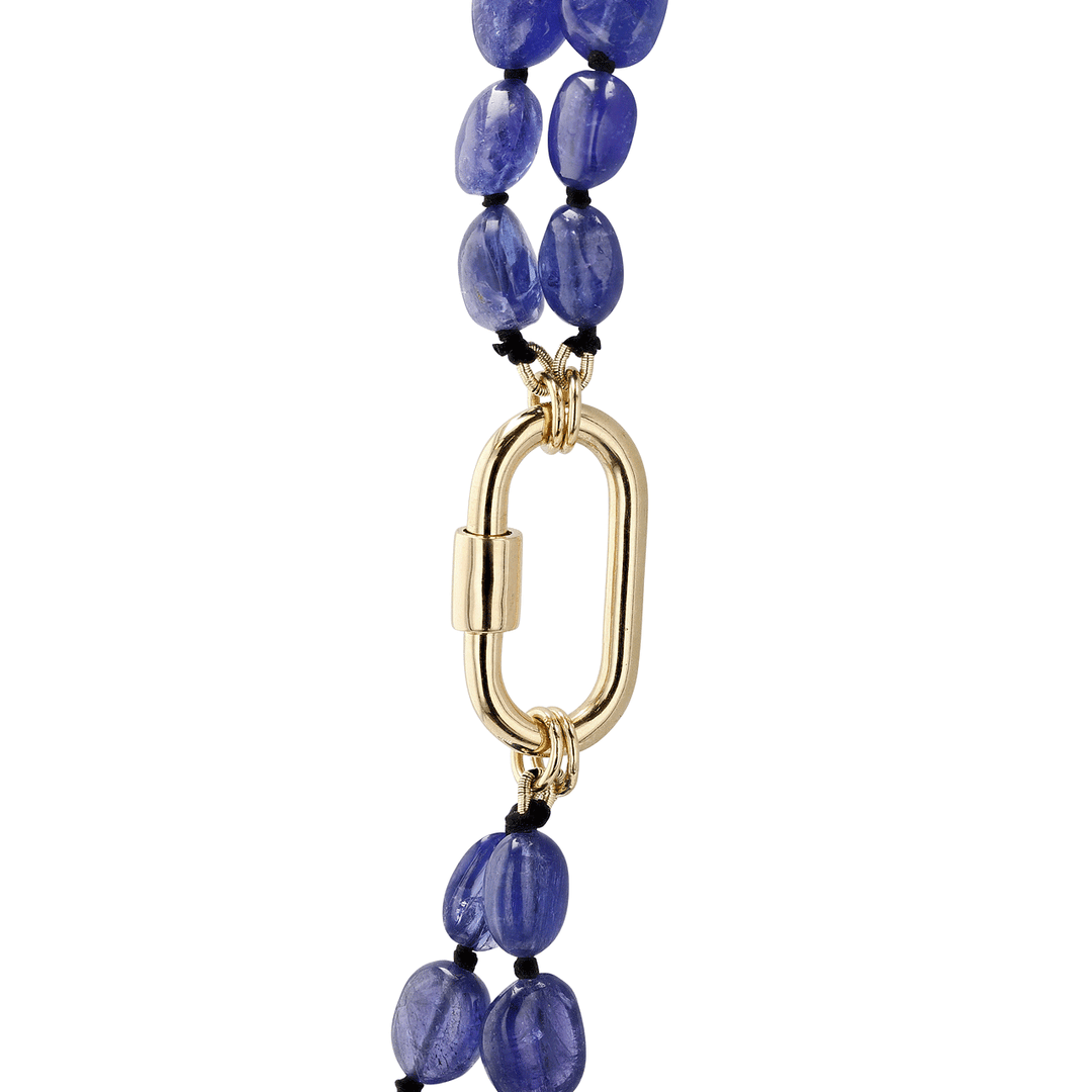 14k Yellow Gold and Tanzanite Bead Layer Necklace