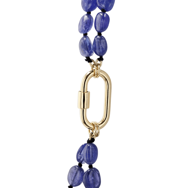 14k Yellow Gold and Tanzanite Bead Layer Necklace