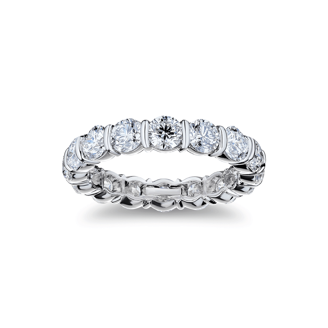 Platinum and Round Diamond 3.84 Total Weight Eternity Band
