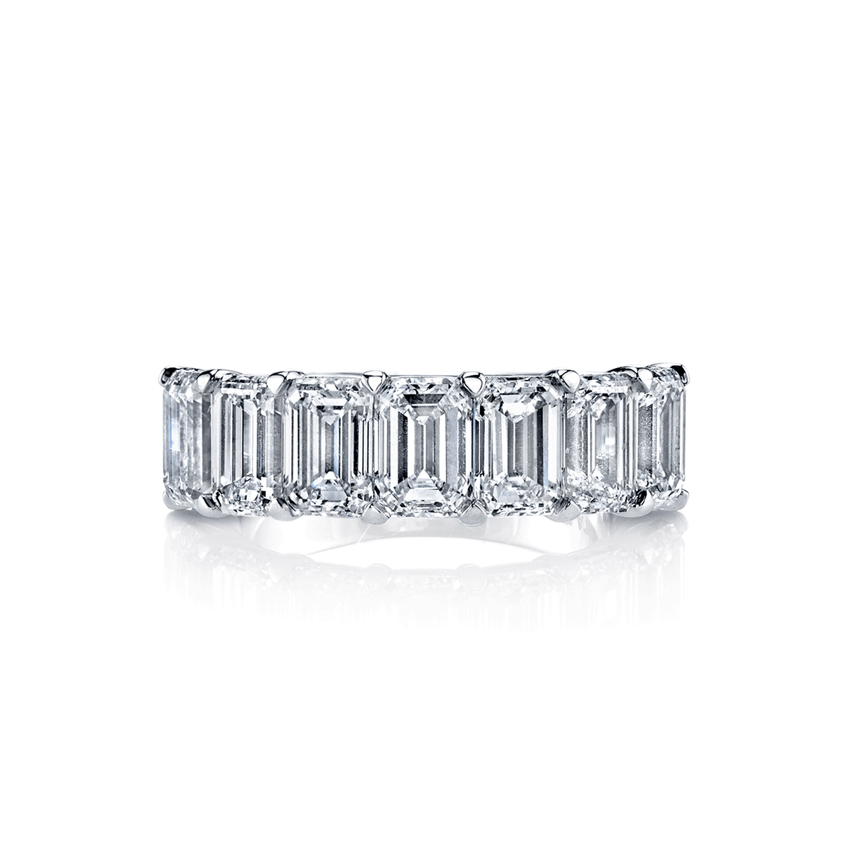 Platinum and Emerald Cut Diamond 2.32 Total Weight Diamond Band
