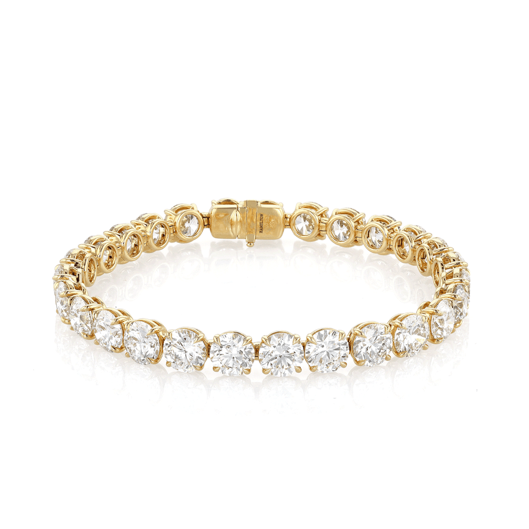 Hamilton Line Collection 18k Yellow Gold and 27.32 Total Weight Diamond Line Bracelet