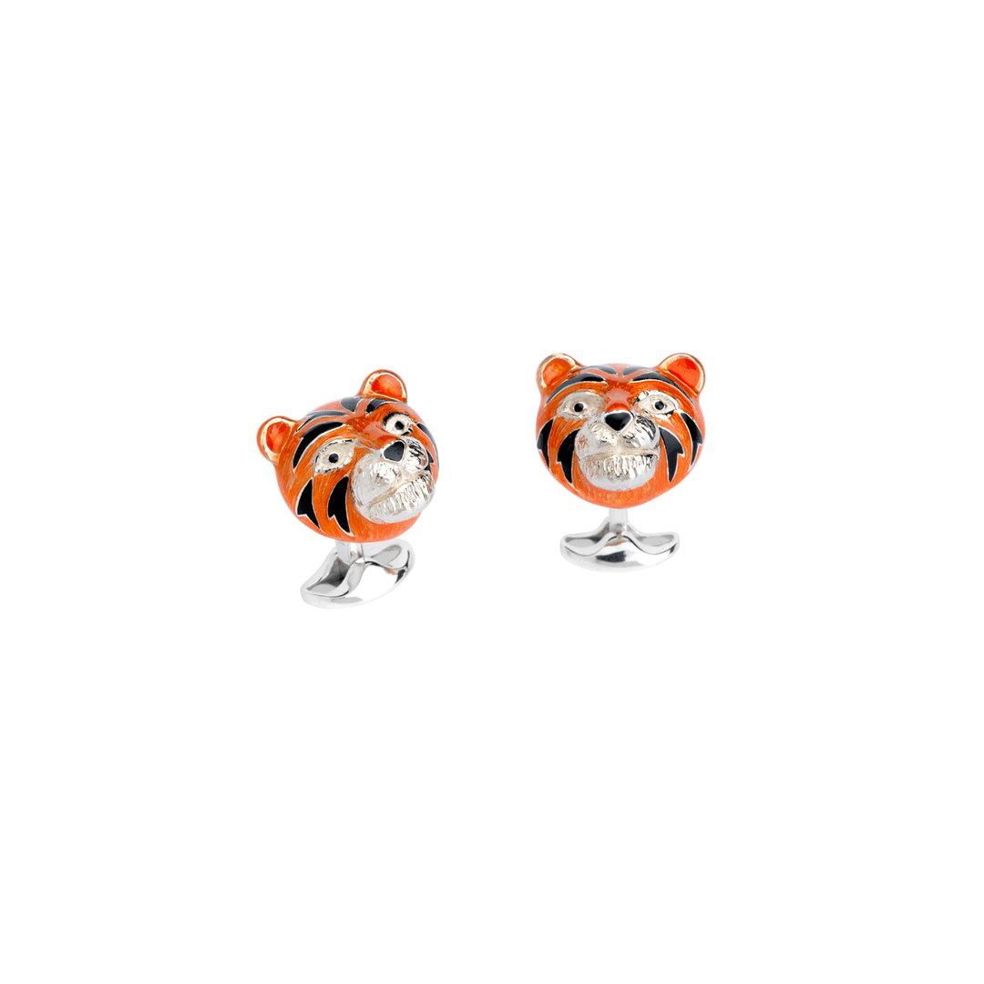 Sterling Silver Tiger Cufflinks