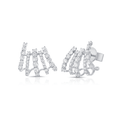 14k White Gold and 1.97 Total Weight Diamond 5 Row Earrings