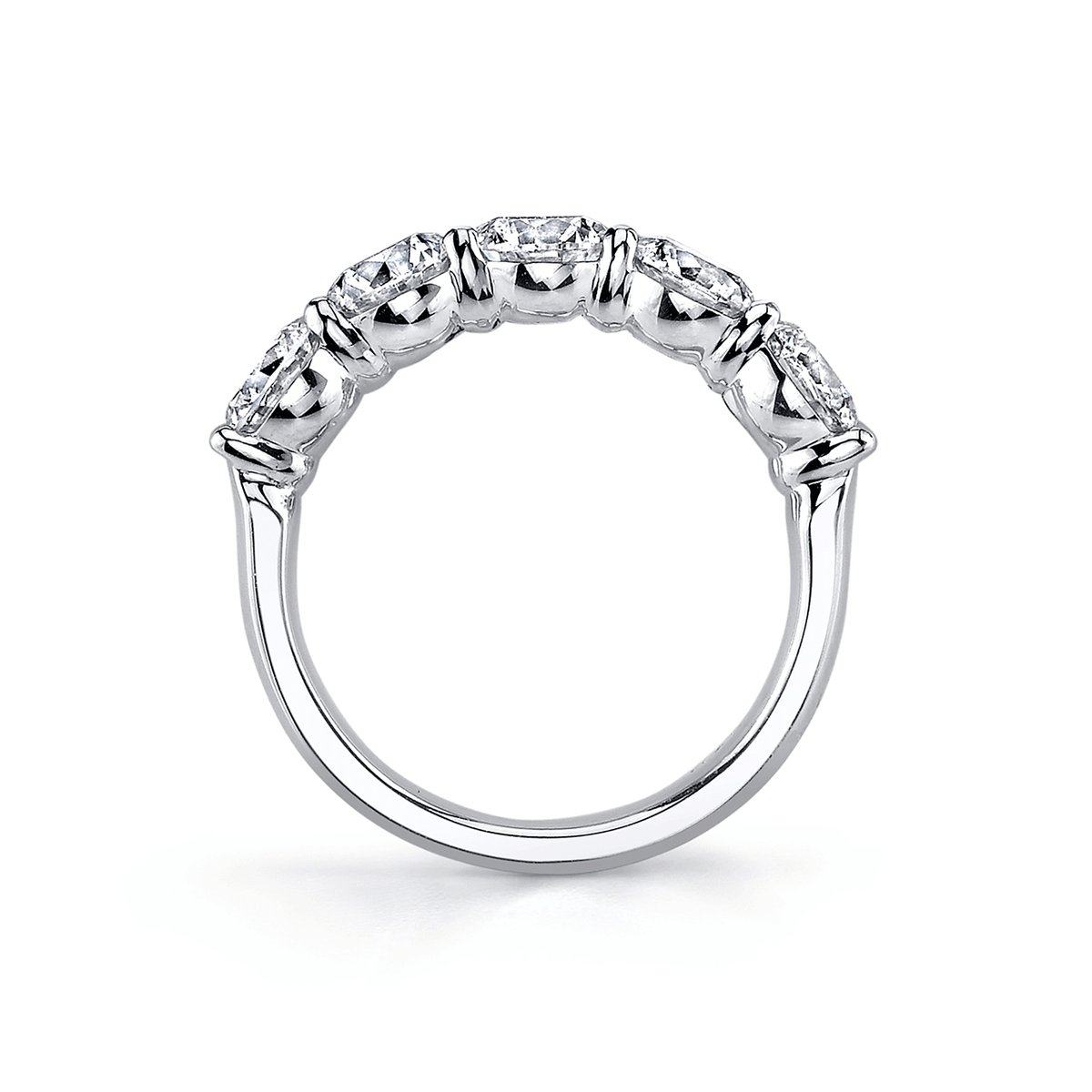 Platinum and 5 Oval Diamond 2.52 Total Weight Band