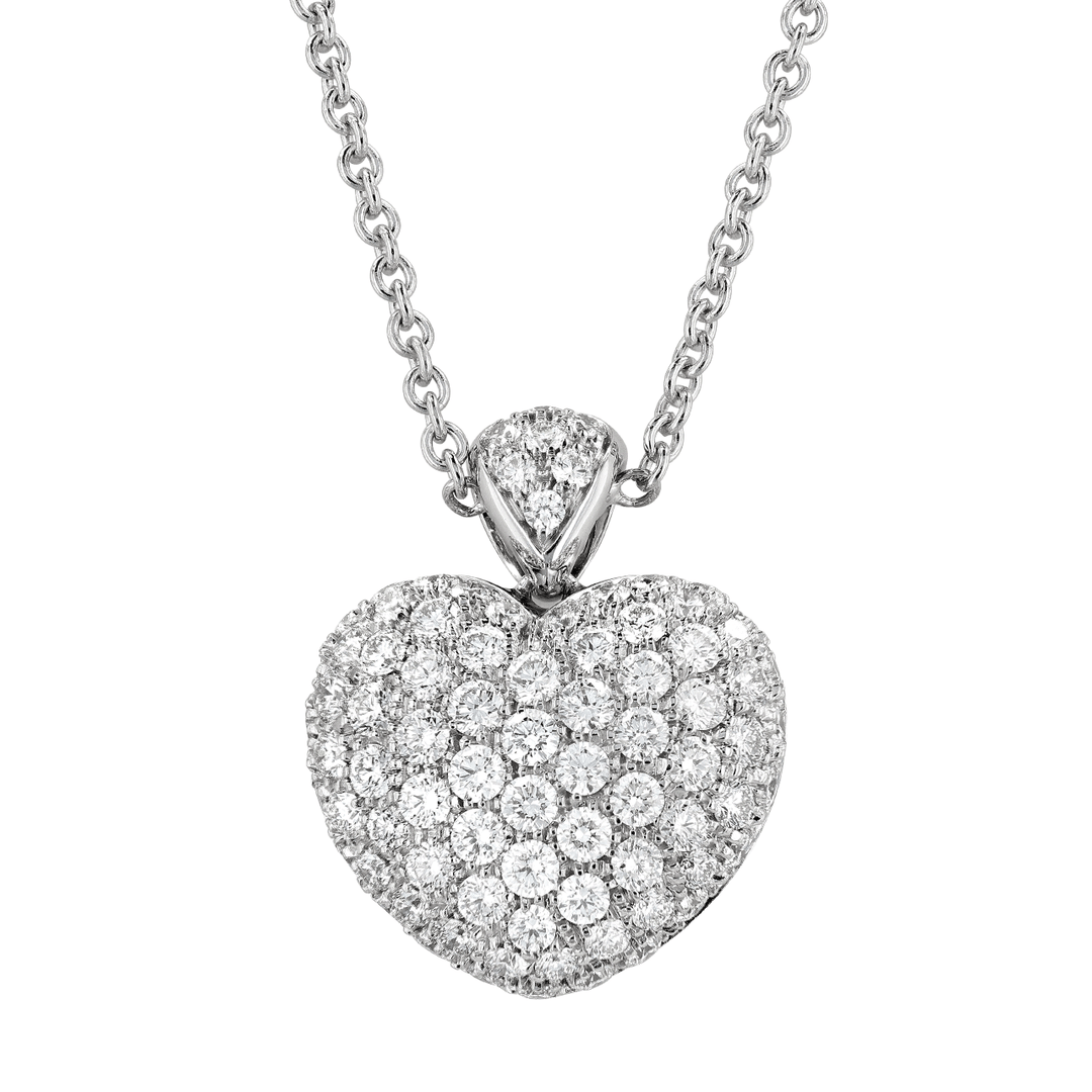 18k Gold and 2.00 Total Weight Diamond Heart Pendant