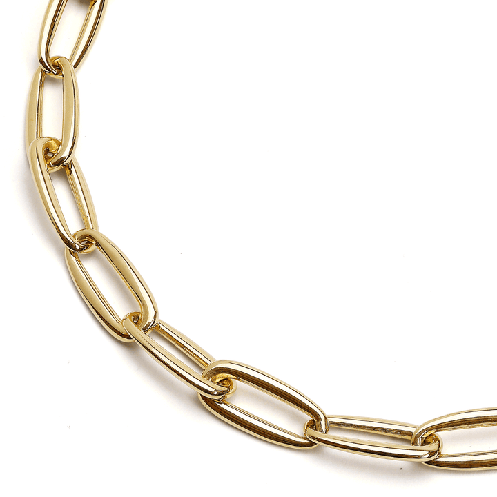 18k Yellow Gold 18 Inch Narrow Oval Link Necklace