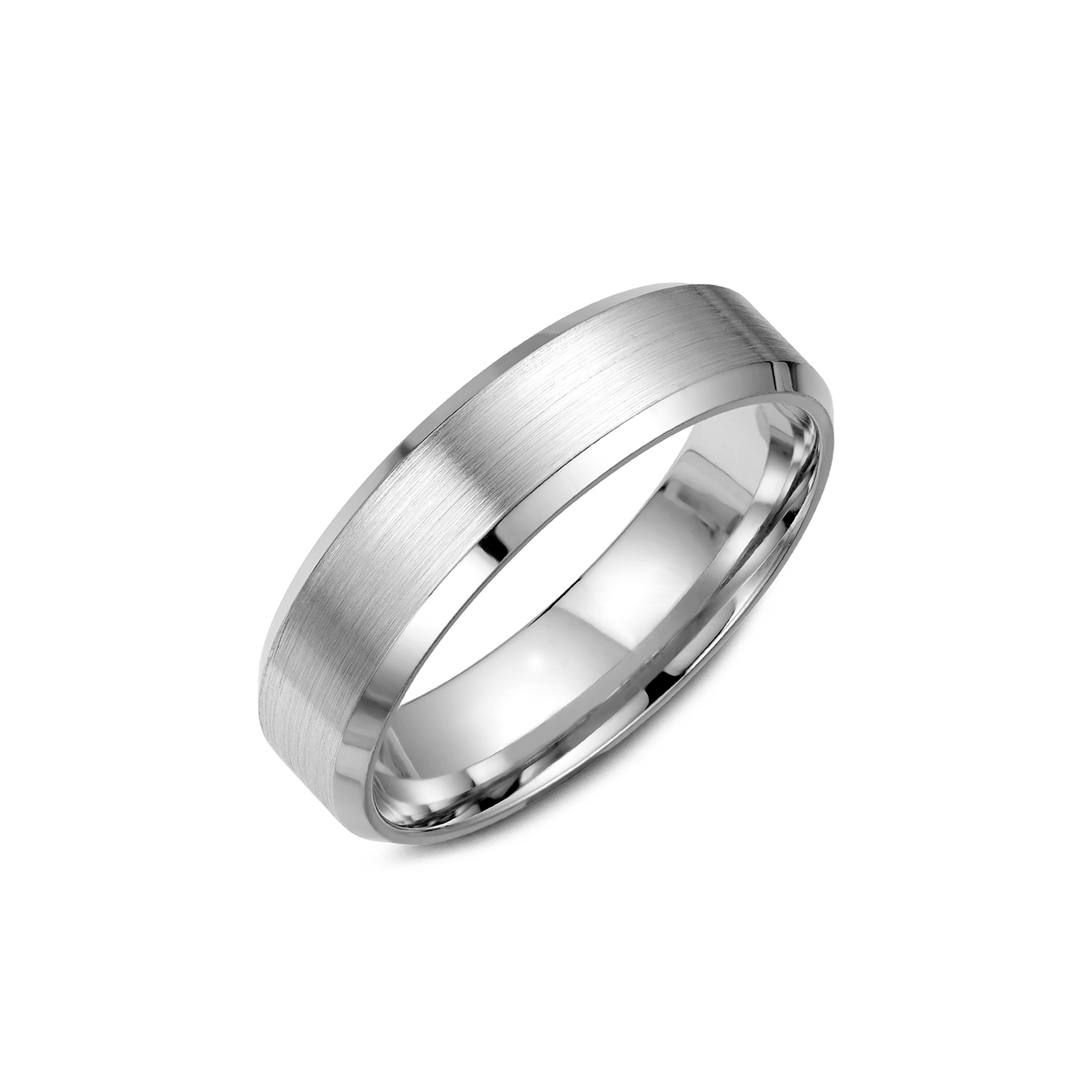 Hamilton Collection 14k White Gold 6.5mm Polished and Satin Wedding Band