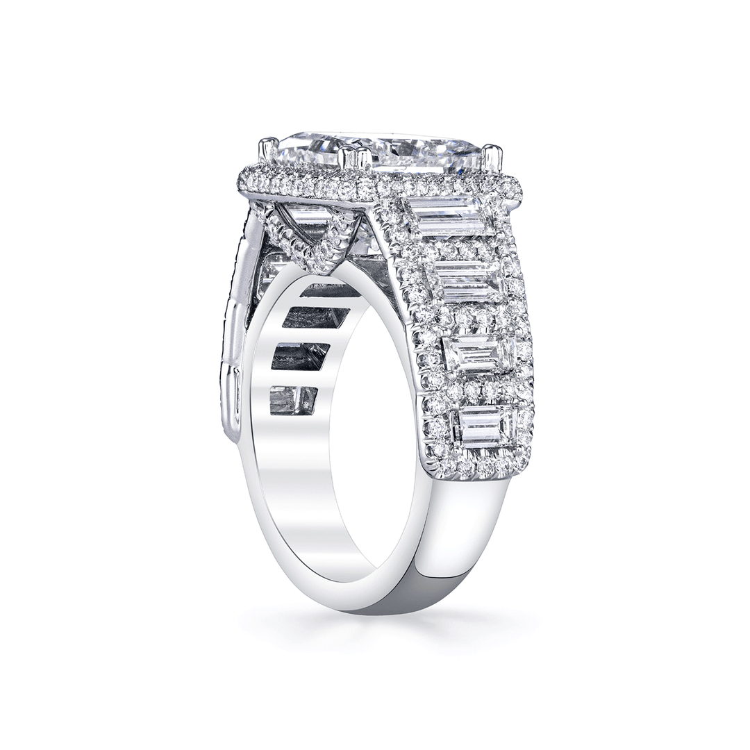 Hamilton Private Reserve Collection Platinum and 5.02 Total Weight Princess Cut Diamond Halo Ring