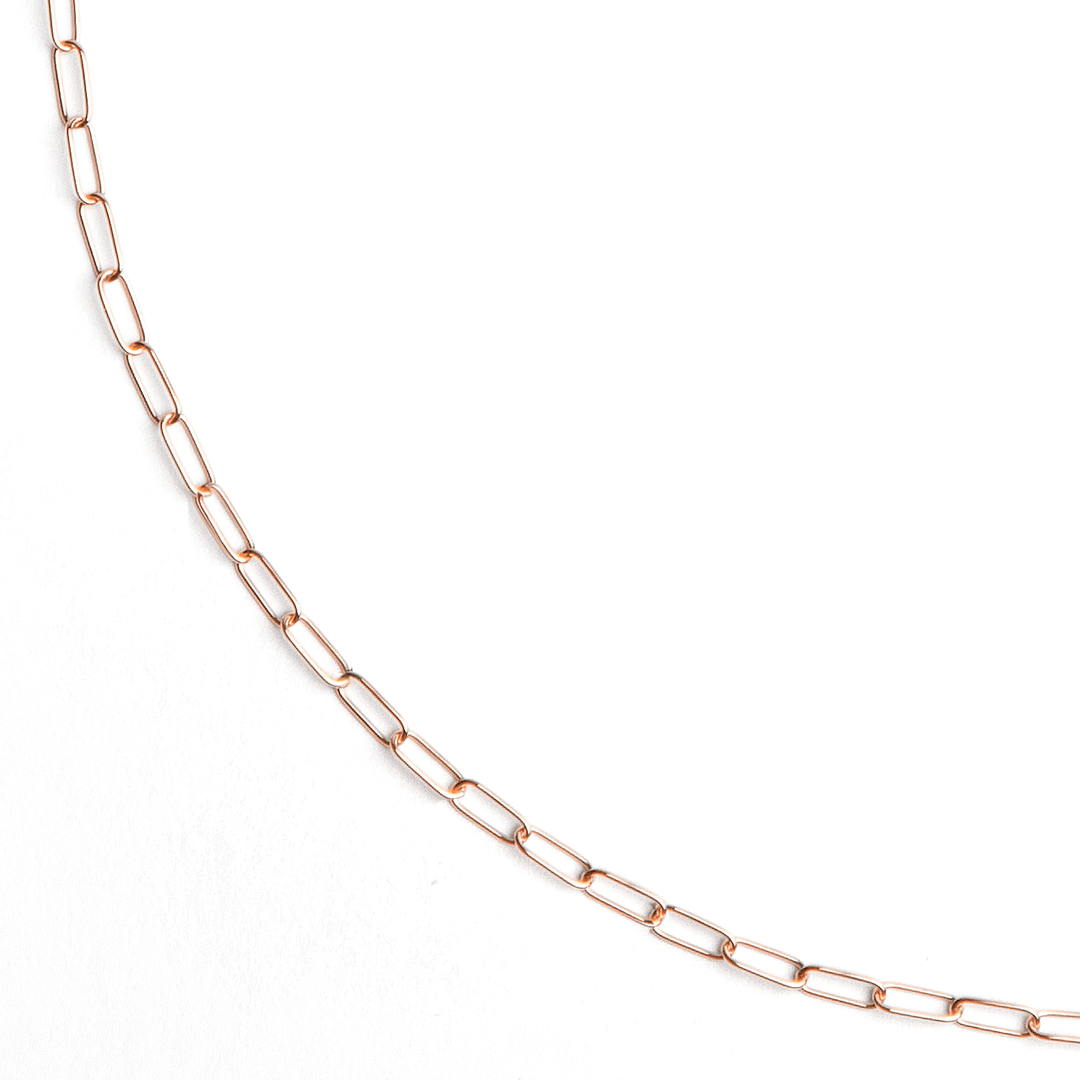 Hamilton Collection 14k Rose Recycled Gold Extra Small 2.2mm Long Link Chain 16" Necklace