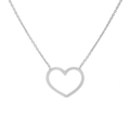 14k White Gold Heart Necklace