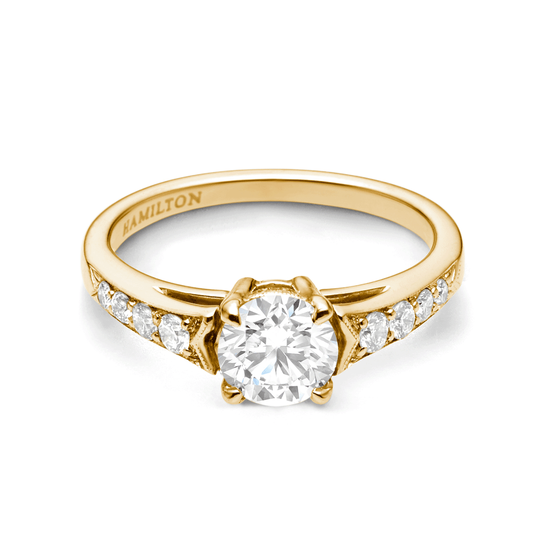 1912 18k Yellow Gold and .25TW Diamond Engagement Mounting Ring