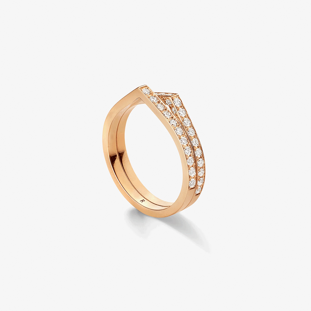 Repossi Antifer 18k Rose Gold Diamond Ring