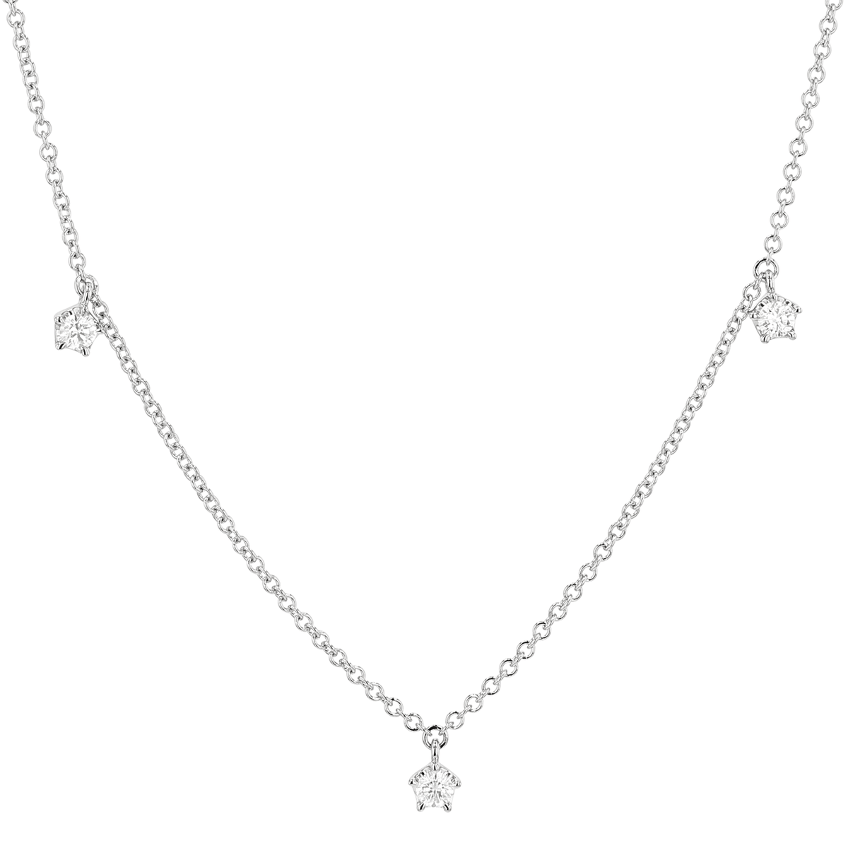 Joyful 18k White Gold and Diamond .54 Total Weight 24 Inch Necklace