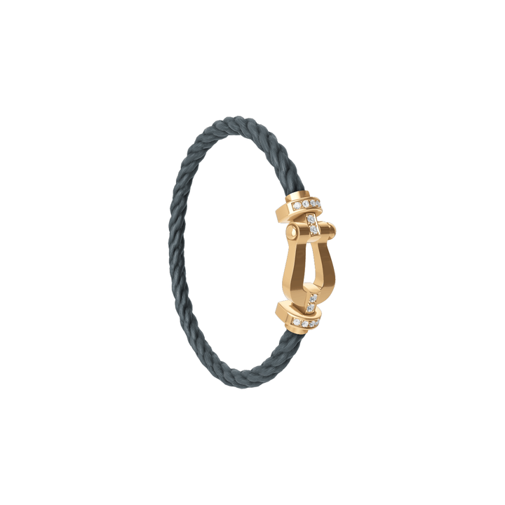 FRED Force 10 Storm Grey Cord with 18k Yellow LG Half Diamond Buckle, Exclusively at Hamilton Jewelers