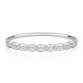 Heritage 18k White Gold and .52 Total Weight Diamond Bangle