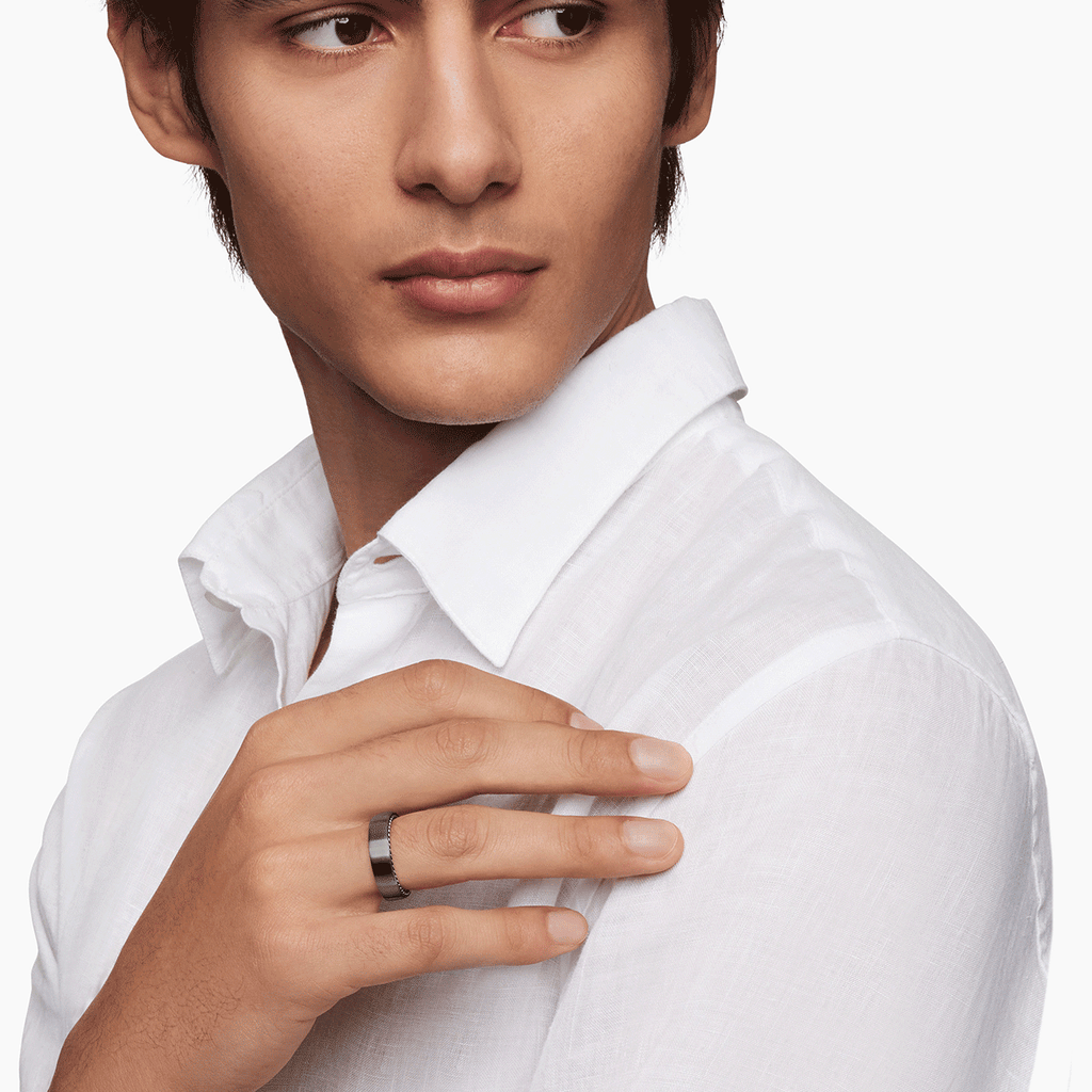 David Yurman Streamline Band In Grey Titanium