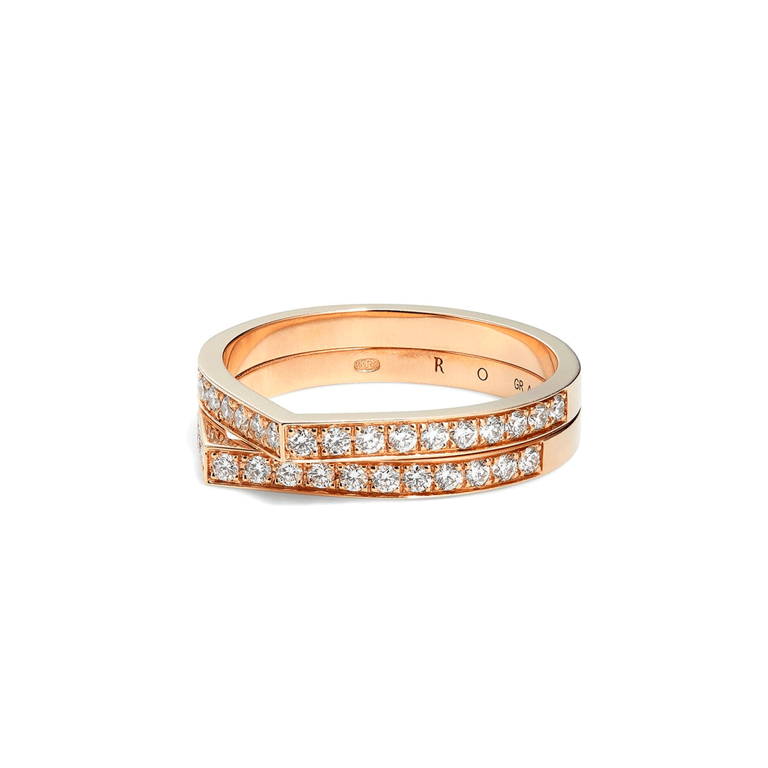 Repossi Berbere 18k Rose Gold Red Enamel Diamond Ring