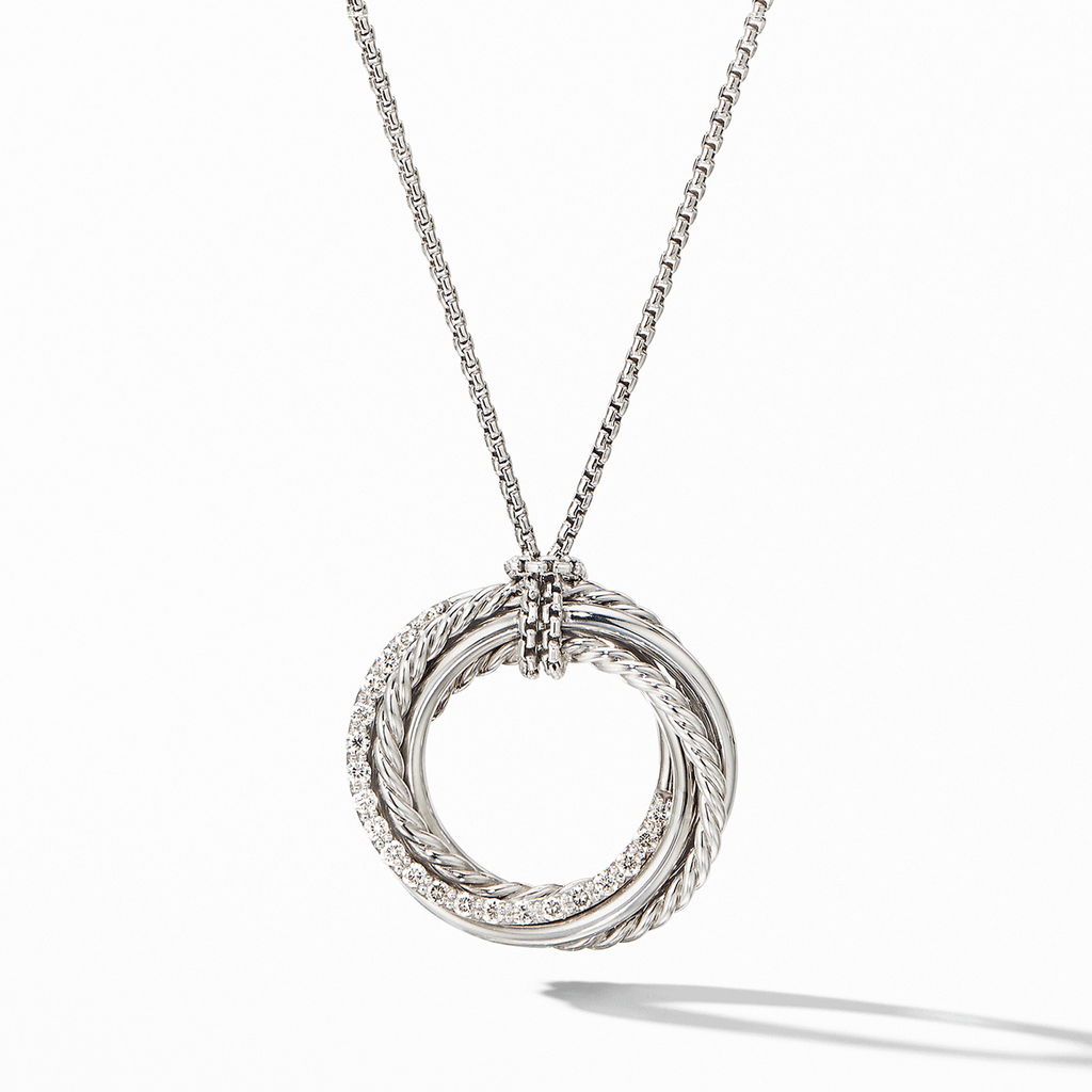 David Yurman The Crossover Collection Pendant Necklace with Diamonds